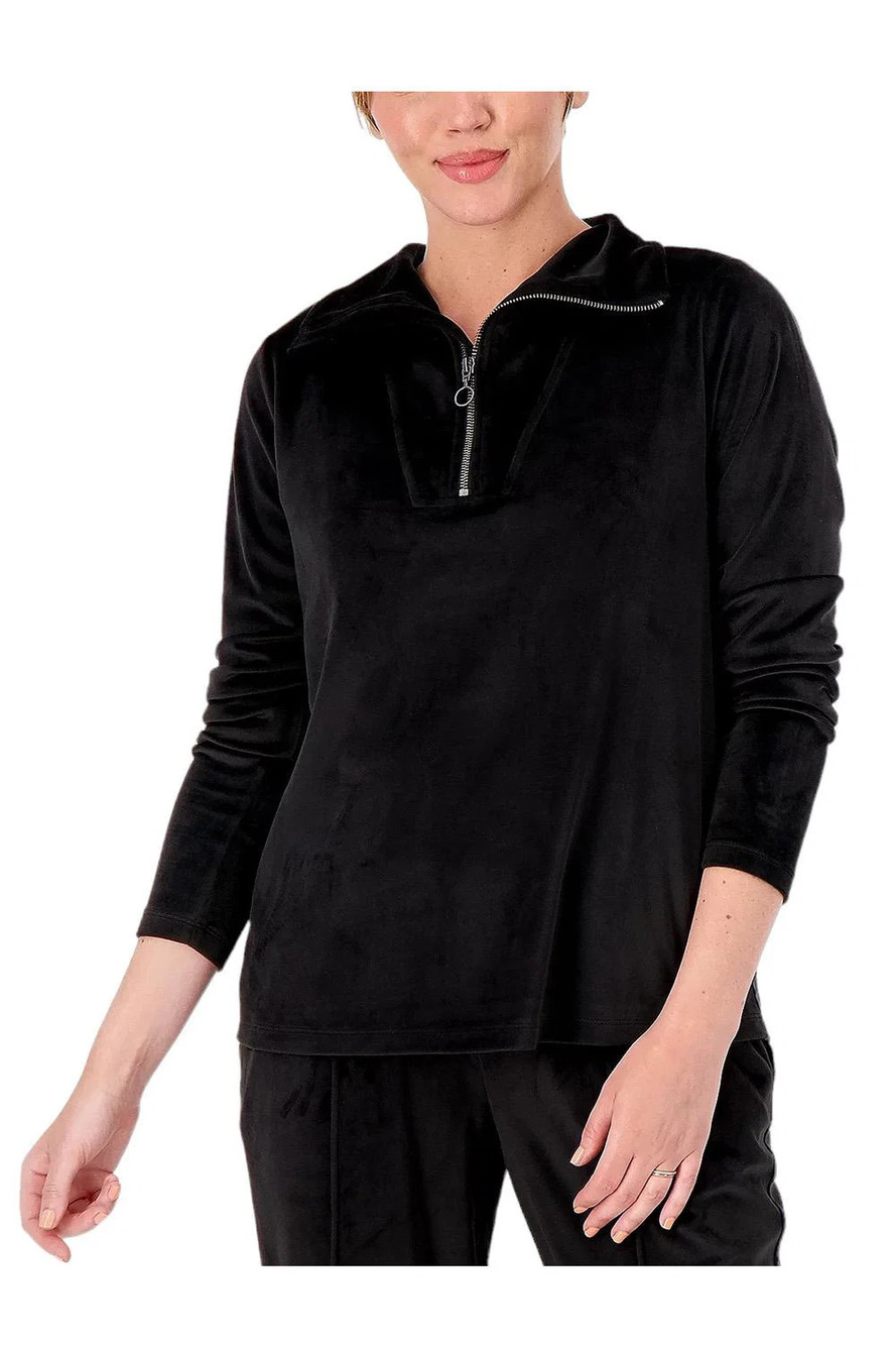 All Worthy Hunter McGrady Knit Cord Quarter Zip Pullover Black - Regular